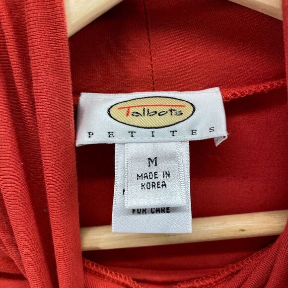 Talbots Top Women PM Petite Red Turtleneck Long Sleeve Rayon Pullover Casual - Picture 5 of 9